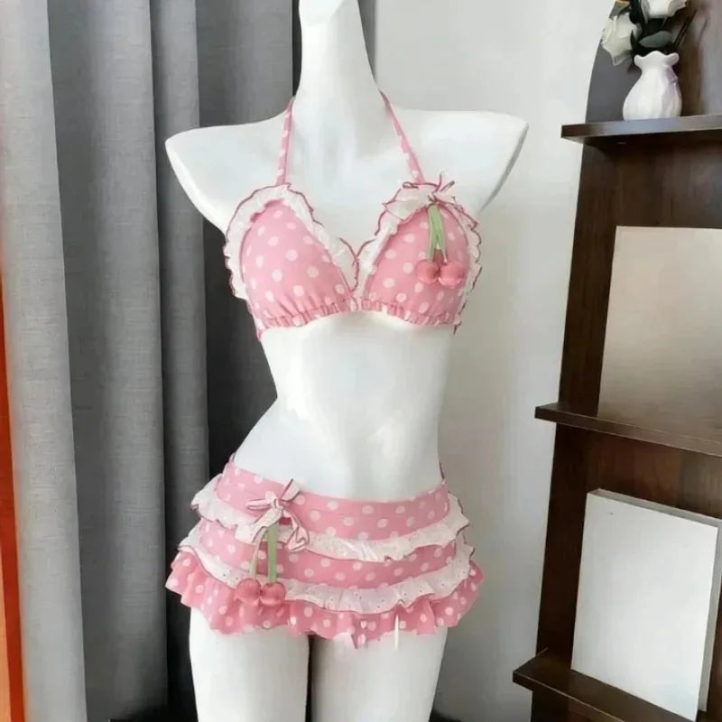 Petite Dot Ruffle Bikini Set