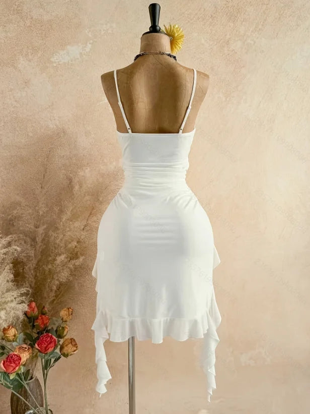 Aurelle Asymmetric Ruffle Dress
