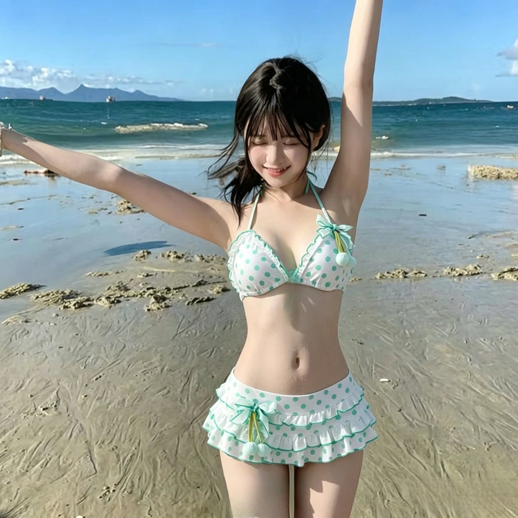 Petite Dot Ruffle Bikini Set