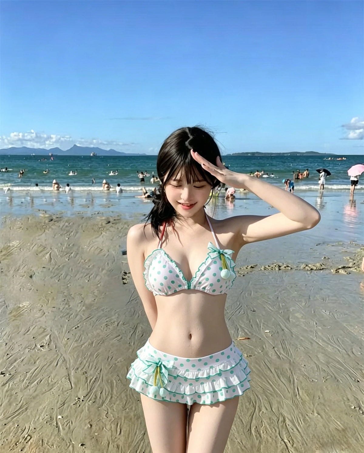 Petite Dot Ruffle Bikini Set