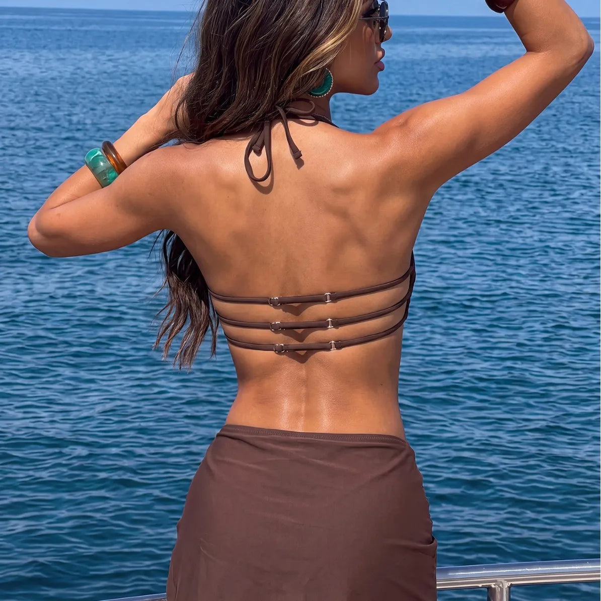 Cocoa Metal Ring Bikini Set