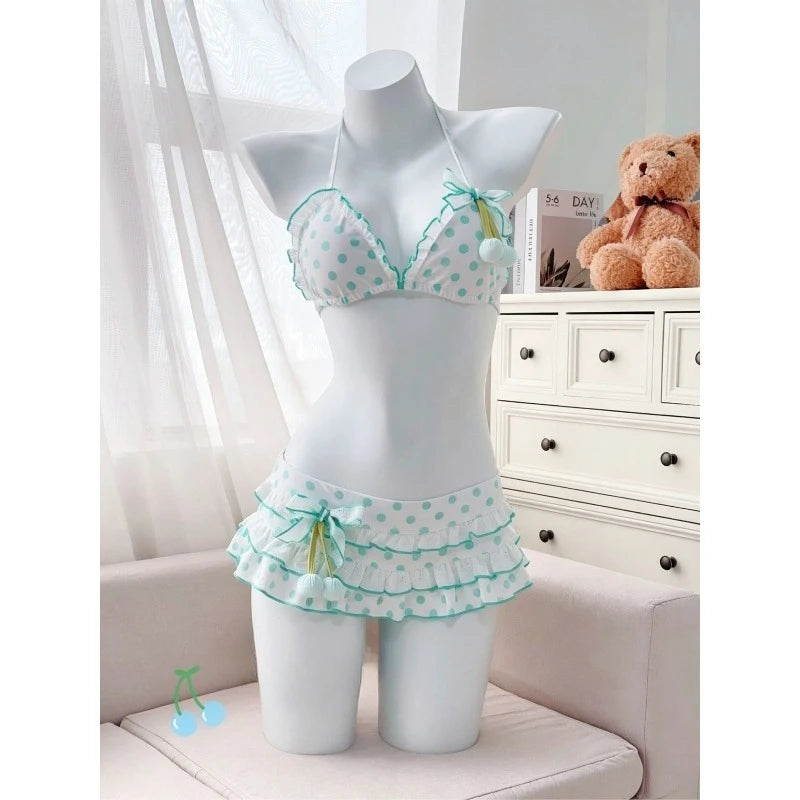Petite Dot Ruffle Bikini Set