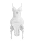 Aurelle Asymmetric Ruffle Dress