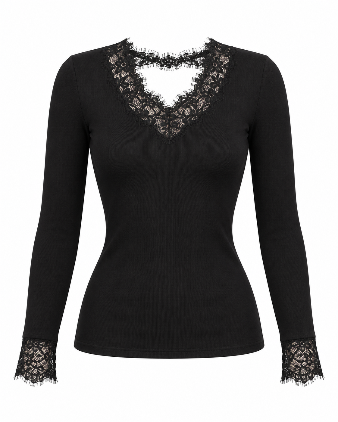 Lace Trim V Neck Lounge Top