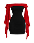 Rouge Bow Off Shoulder Dress